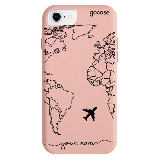 Royal Rose - World Map Lines Handwritten Phone Case