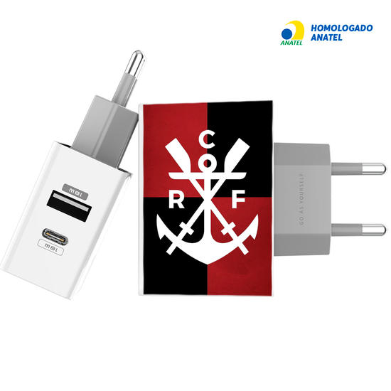 Carregador Turbo Power 18W Gocase - Iphone / Android - Flamengo Escudo Retro
