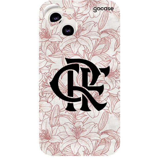 Capinha para celular  Flamengo - Floral Branco