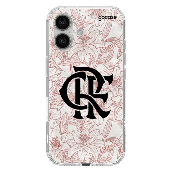 Capinha para celular  Flamengo - Floral Branco