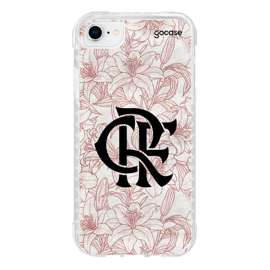 Capinha para celular  Flamengo - Floral Branco