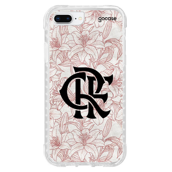 Capinha para celular  Flamengo - Floral Branco