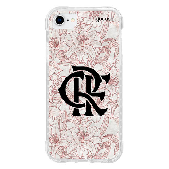 Capinha para celular  Flamengo - Floral Branco