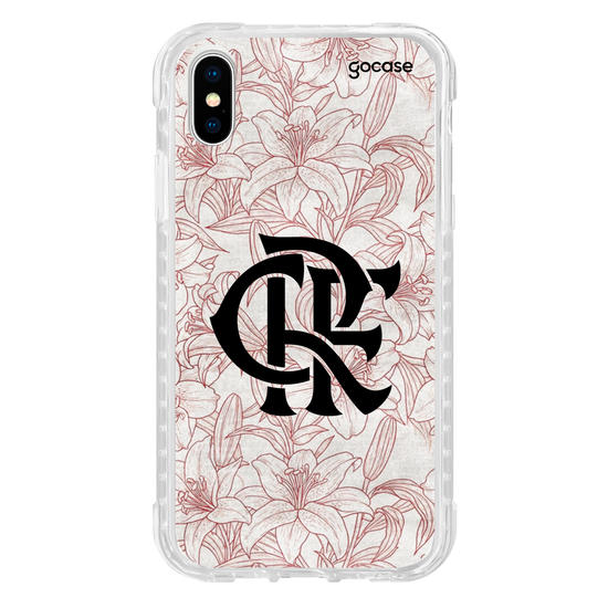 Capinha para celular  Flamengo - Floral Branco