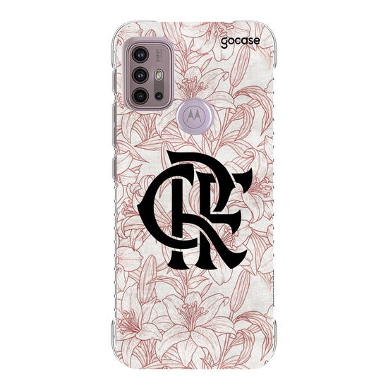 Capinha para celular  Flamengo - Floral Branco