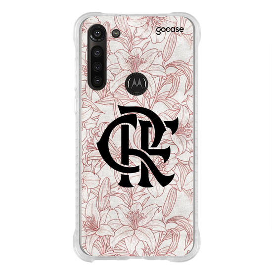 Capinha para celular  Flamengo - Floral Branco