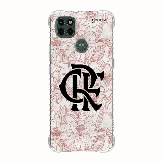 Capinha para celular  Flamengo - Floral Branco