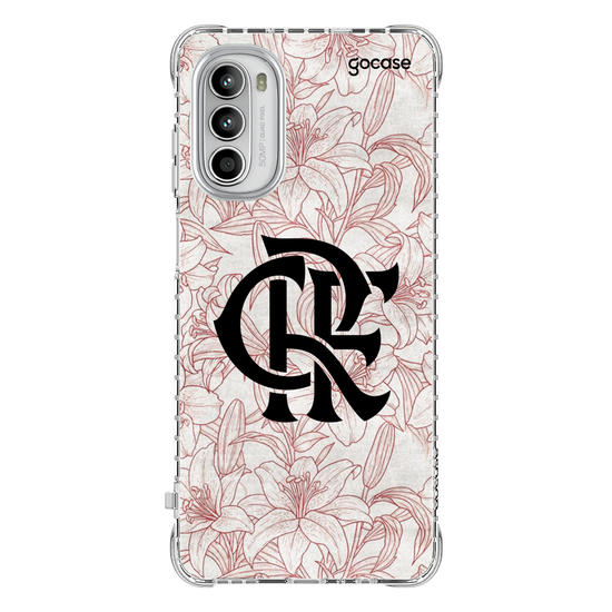 Capinha para celular  Flamengo - Floral Branco