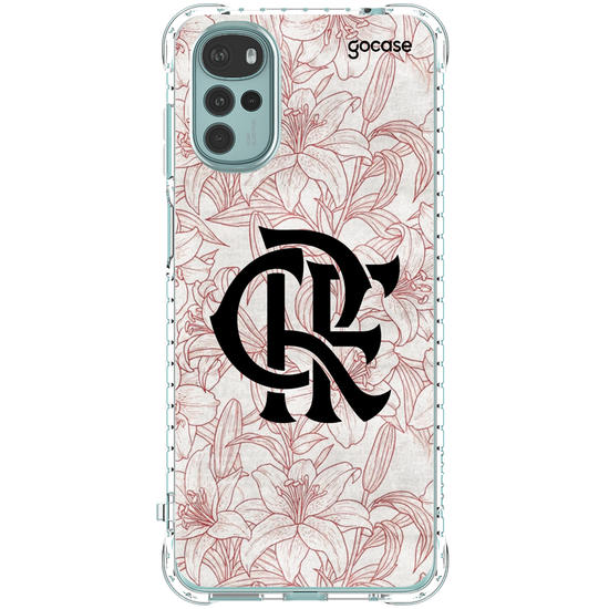 Capinha para celular  Flamengo - Floral Branco