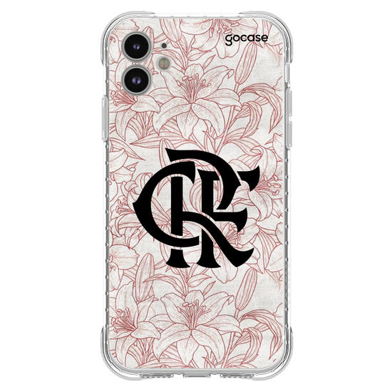 Capinha para celular  Flamengo - Floral Branco