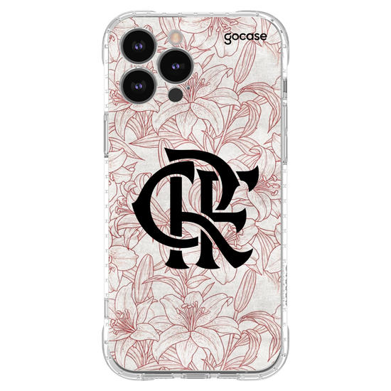 Capinha para celular  Flamengo - Floral Branco