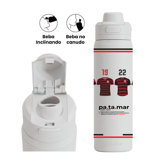 Garrafa Térmica Flip Pro + Ebook - Flamengo - Mantos Da Glória