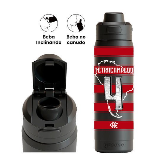 Garrafa Térmica Flip Pro - Flamengo - Uniforme 1 2025 P Campeão