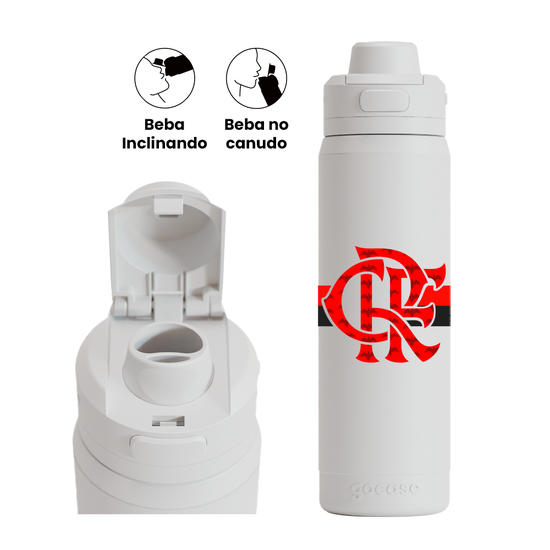 Garrafa Térmica Flip Pro + Ebook - Flamengo - Uniforme 2 2026 Escudo