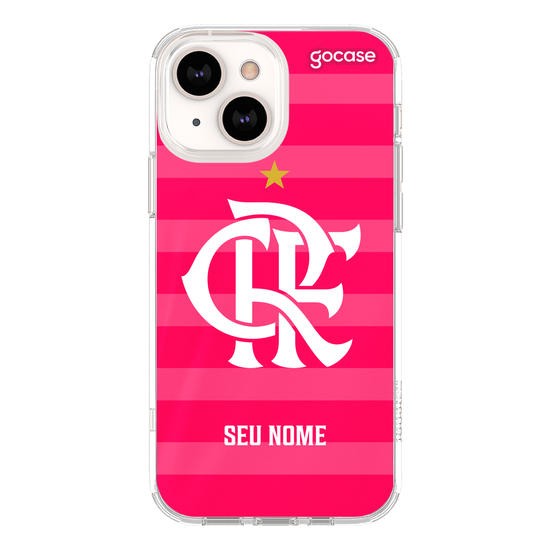 Capinha para celular Flamengo - Uniforme Outubro Rosa 2022 Escudo