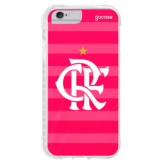 Capinha para celular Flamengo - Uniforme Outubro Rosa 2022 Escudo