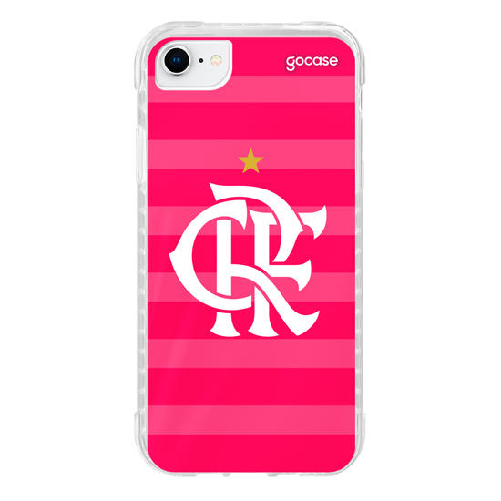 Capinha para celular Flamengo - Uniforme Outubro Rosa 2022 Escudo