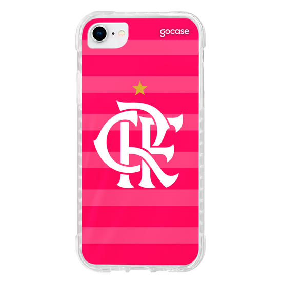 Capinha para celular Flamengo - Uniforme Outubro Rosa 2022 Escudo