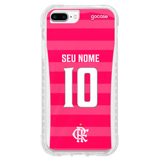 Capinha para celular Flamengo - Uniforme Outubro Rosa 2022 Personalizado