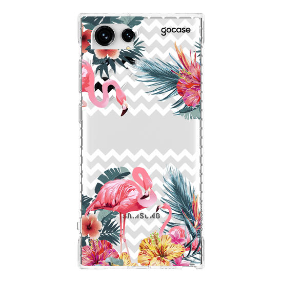 Capinha para celular Flamingos Decor Manuscrita