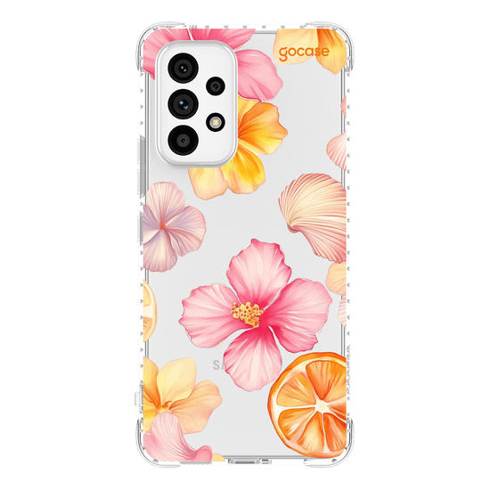 Capinha para celular  Flor de Hibisco e Conchas