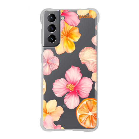 Capinha para celular  Flor de Hibisco e Conchas
