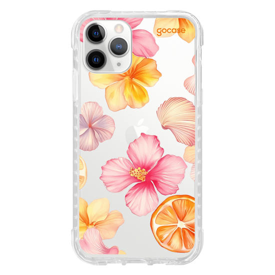 Capinha para celular  Flor de Hibisco e Conchas