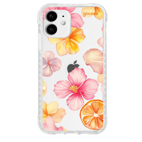 Capinha para celular  Flor de Hibisco e Conchas
