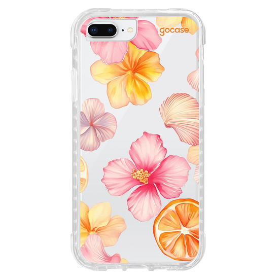 Capinha para celular  Flor de Hibisco e Conchas