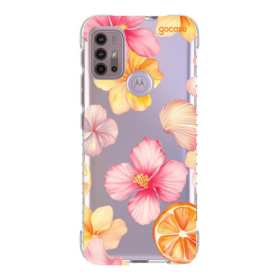 Capinha para celular  Flor de Hibisco e Conchas