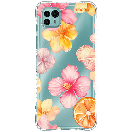 Capinha para celular  Flor de Hibisco e Conchas