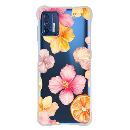 Capinha para celular  Flor de Hibisco e Conchas