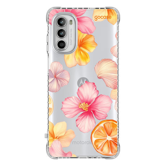 Capinha para celular  Flor de Hibisco e Conchas