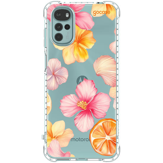 Capinha para celular  Flor de Hibisco e Conchas