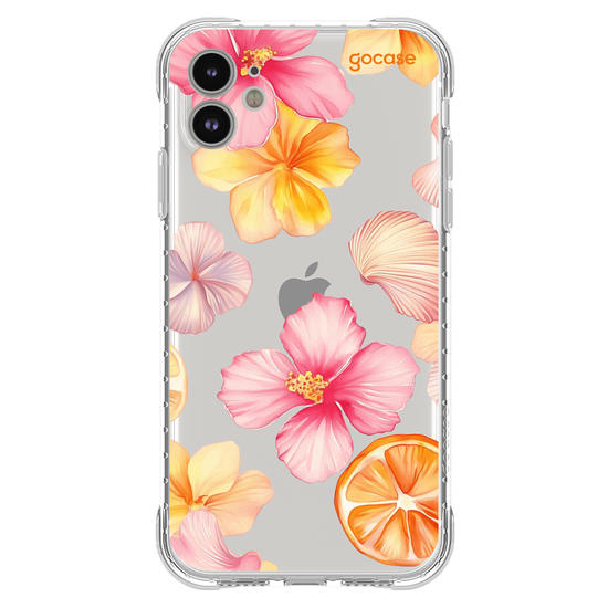 Capinha para celular  Flor de Hibisco e Conchas