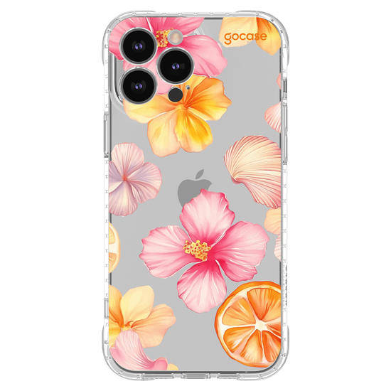 Capinha para celular  Flor de Hibisco e Conchas