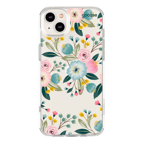 Capinha para celular  Floral Azul Rosa