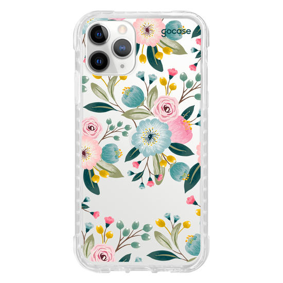 Capinha para celular  Floral Azul Rosa