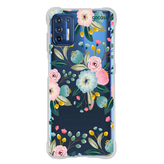 Capinha para celular  Floral Azul Rosa