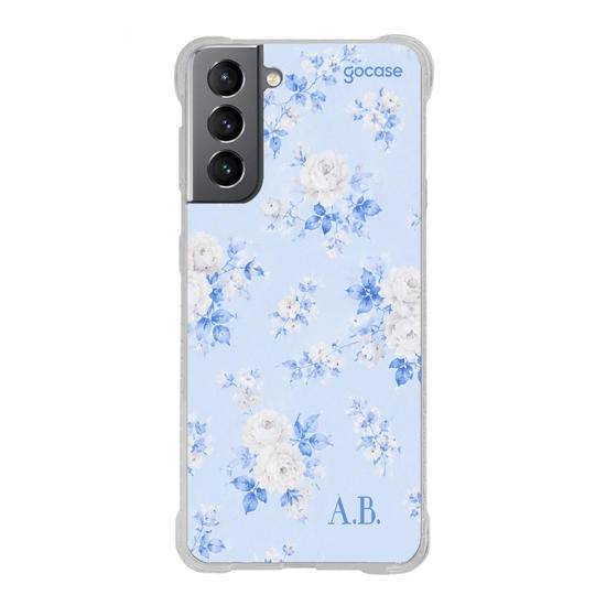 Capinha para celular  Floral Azul Suave