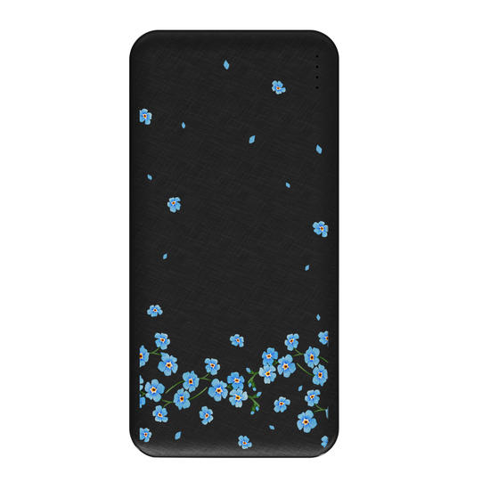 Carregador Portátil Fast Charge - Floral Azul Sutíl