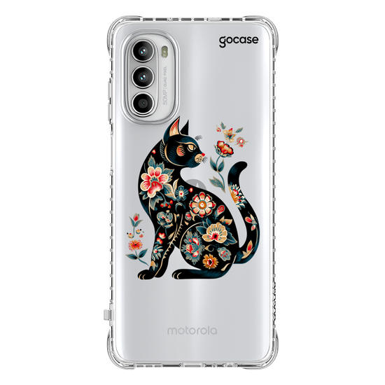 Capinha para celular  Floral Cat