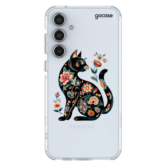 Capinha para celular  Floral Cat