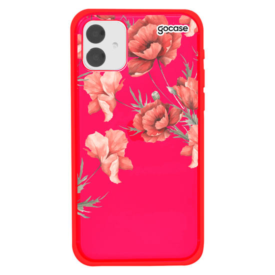 Capinha para celular Floral Vermelho Personalizada