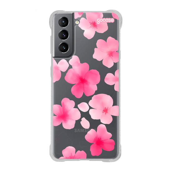 Capinha para celular  Flores Aquarela Rosa
