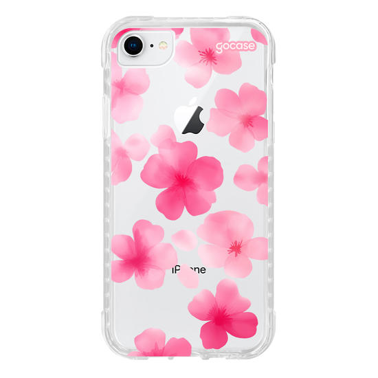Capinha para celular  Flores Aquarela Rosa