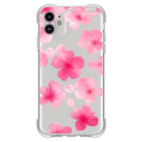 Capinha para celular  Flores Aquarela Rosa
