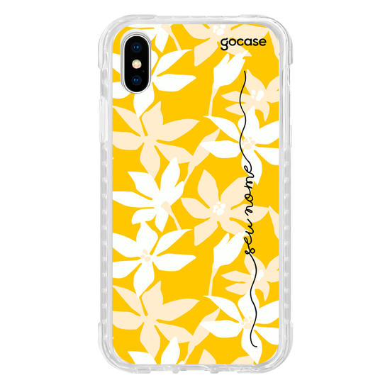 Capinha para celular Flores Brancas e Amarelas