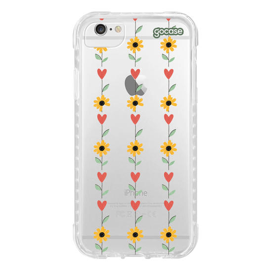 Capinha para celular  Flores de Coração