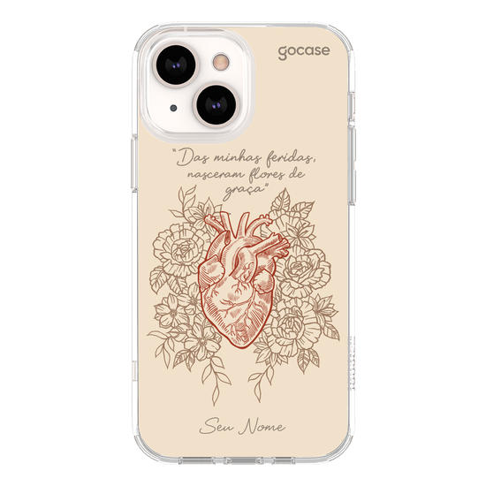 Capinha para celular Das minhas feridas, nasceram flores de graça